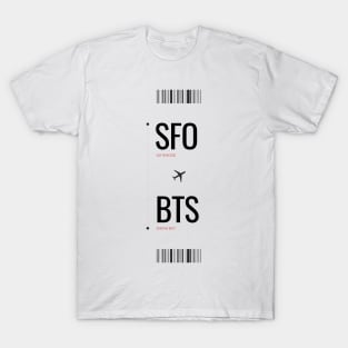 SFO to BTS boarding pass T-Shirt